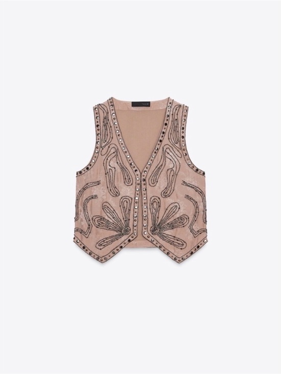 Zara Jackets & Blazers - NWT - Zara Embellished beaded vest - size small